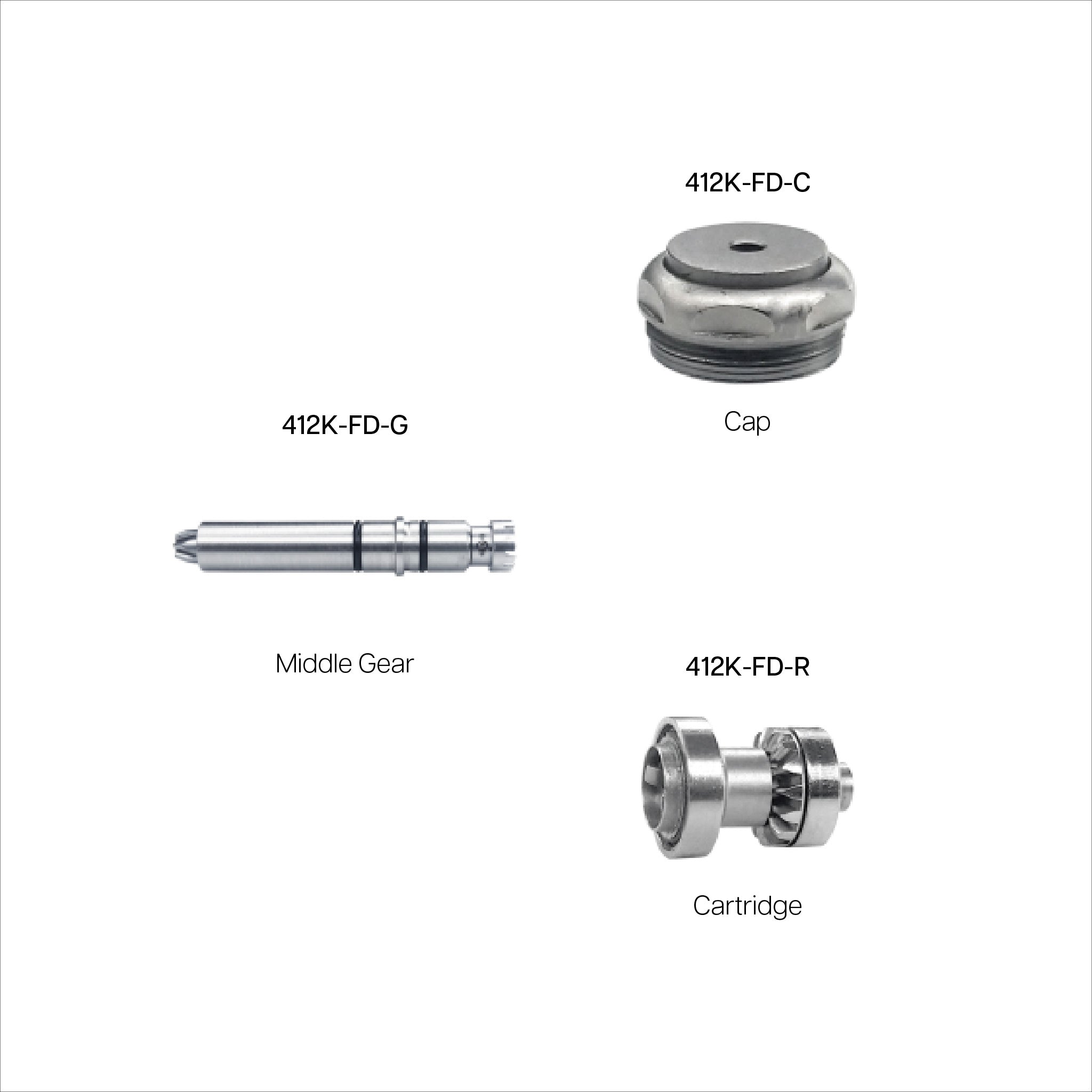 BR-412K-FD 20:1 Implant External Push Button Contra Angle